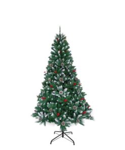 Martha Stewart 1.8m Frosted Spruce Christmas Tree with Pinecones & Berries