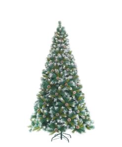Martha Stewart 2.1m Frosted Cedar Christmas Tree with Pinecones
