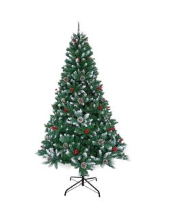 Martha Stewart 2.1m Frosted Spruce Christmas Tree with Pinecones & Berries
