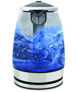 Mellerware Kettle 360 Degree Cordless Glass Silver 1.8L 2200W "Azure"