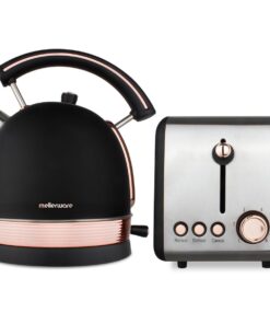 Mellerware Kettle And Toaster Set - Stainless Steel Kettle And Toaster - Pink, Black