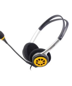 Microlab K250 3.5mm Audio Headset with Boom Microphone-BK/YW
