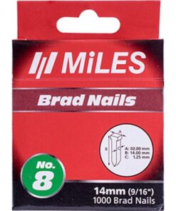 Miles Galv Brad Nail T14 18G 14mm x 1000Pcs Miles No8
