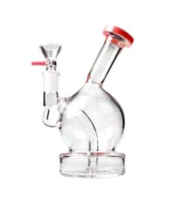 Mini Borosilicate Glass Bobble Bong - 15cm - Red