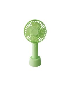 Mini Handheld Fan with Base - 800mAh USB Rechargeable Battery - Green