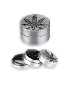 Mini Herb Grinder 3 Piece Aluminum - Leaf