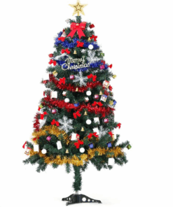 Modern Christmas Tree with Lights & Decor - 210 cm