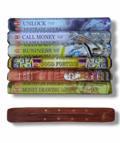 Money Drawing and Good Fortune Incense Sticks with Holder - 120 Sticks