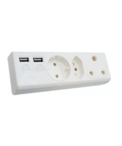 Multiplug Adaptor With Usb  Ports 1 X 5A 1 X 16A 1 X Shuko 2 X Usb Ports