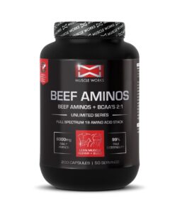 Muscle Works Beef Aminos Full Spectrum 200 Caps