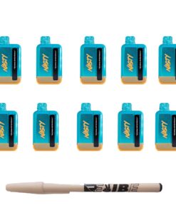 Nasty 9000 Puff Rechargeable Disposable Vape Mineral Water Peach 5% 10 Pack