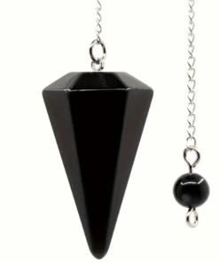 Natural Crystal Pendulum for Chakra Balancing - Black Agate