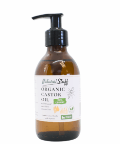 Natural Stuff Organic Castor Oil for Hair & Skin -Amber Glass Bottle 200ml - 2 Pack
