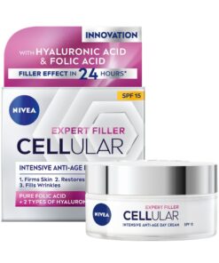 NIVEA Cellular Expert Filler Day Cream SPF15, Anti-Age Face Cream, 50ml