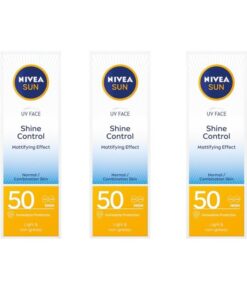 Nivea Sun UV Face SPF50 Shine Control Sunscreen Lotion Tube - (3x 50ml)