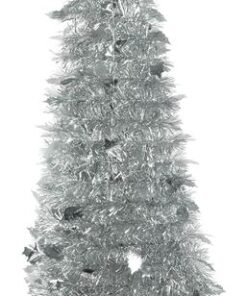 Northlight 4' Silver Tinsel Pop-Up Artificial Christmas Tree, Unlit