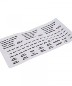 NUR Distribution Board Accessory Label Sheet
