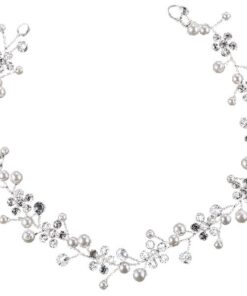 Olive Tree - Crystal Plum Flower Styled Headband - Bridal / Formal Event