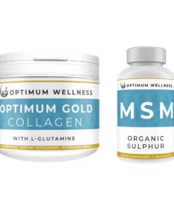 Optimum Gold Collagen 10,000mg with L-Glutamine 2,000mg 420g & MSM Combo