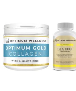 Optimum Gold Collagen 10,000mg with L-Glutamine 2,000mg & CLA 90 Capsules