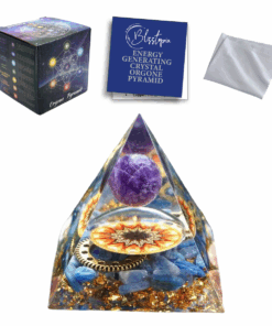Orgone Crystal Pyramid Amethyst and Sodalite Peace, Clarity and Intuition-5cms