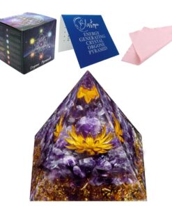Orgone Crystal Pyramid Amethyst & Lotus-Enlightenment Intelligence Peace