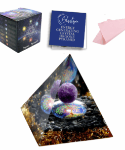 Orgone Crystal Pyramid Amethyst,Black Obsidian &Tree of Life-Guardian Stone