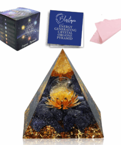 Orgone Crystal Pyramid Clear Crystal,Blue Sandstone,Lotus-5 cms