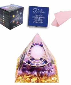 Orgone Crystal Pyramid Rose Quartz,Amethyst & Copper Coil-Love Peace & Joy