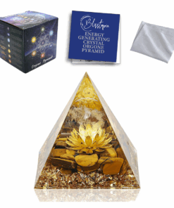 Orgone Crystal Pyramid Tiger Eye, Abundance, Success & Prosperity-5cms