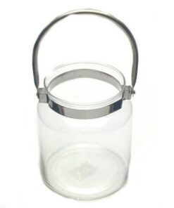 Pamper Hamper - Chrome Handle Glass Jar - White