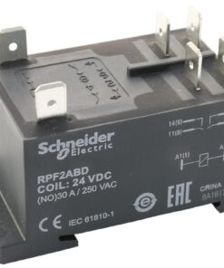 Power Relay, DPST-NO, 24 VDC, 30 A, Zelio RPF Series, DIN Rail