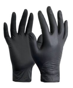 Premium Quality Black Nitrile Gloves - Finger Textured (Small)