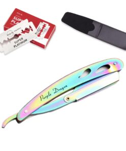 Profession Barber Straight Edge Razor Safety Stainless Steel Blade Set Gift - Colorful
