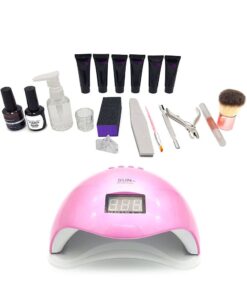 purpleX Poly Gel Nail Polish Starter Kit & 48w LED Nail Lamp - 19 Piece Set