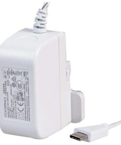 Raspberry Pi 4 Model B PSU, USB-C, 5.1V, 3A, UK/EU Plugs, White