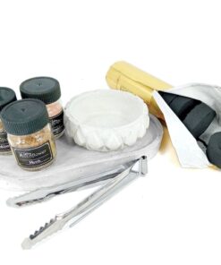 Raw Incense Resin Burning Kit- 3 Pack - Cement Bowl &Tray