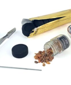 Raw Myrrh Incense Resin Burning Kit - Orange, Blue
