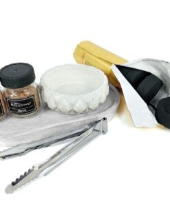 Raw Myrrh & Sandalwood Incense Resin Burning Kit - Cement Bowl &Tray