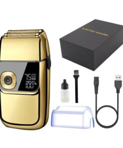 Rechargeable Cordless Beard Electric Trimmer Shaver - Gold