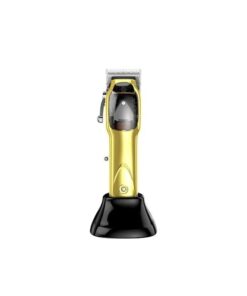 Rechargeable DC Motor Cordless Hair Clipper Trimmer Shaving Machine - Gold