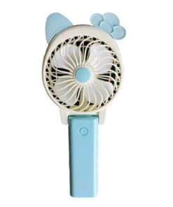 Rechargeable Portable Cartoon USB Mini Collapsible Fan - Kitty Blue