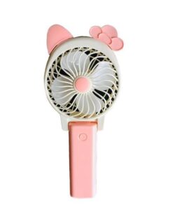 Rechargeable Portable Cartoon USB Mini Collapsible Fan - Kitty Pink