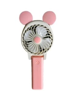 Rechargeable Portable Cartoon USB Mini Collapsible Fan - Panda Pink