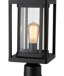 Rectangular Aluminium Pole Lantern with Clear Glass