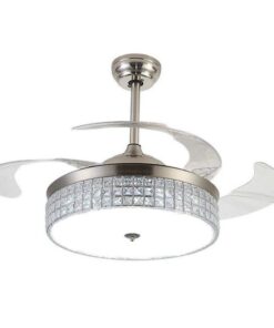 Remote Control Crystal Style Ultra Quiet Auto Folding Invisible Ceiling Fan