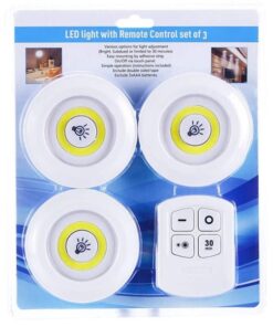 Remote Controlled LED Smart Spotlights Lights Set - Battery Powered - Set of 3