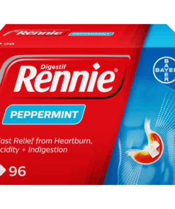 Rennie Peppermint Antacid 96 Tablets -Fast Relief for Heartburn
