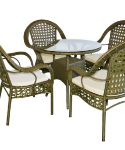 Round Garden Table with 4 Chair