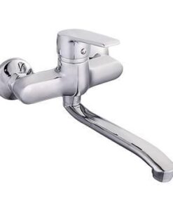 Round & Square Polished Chrome Kitchen Wall Mixer